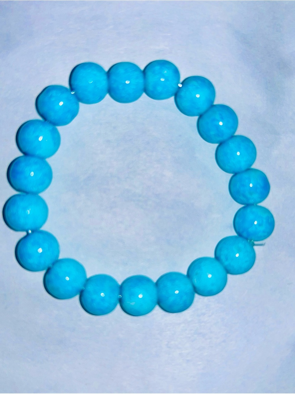 NWT Bright Aqua Round Bead Stretch Bracelet 🩵 Be Happy !
